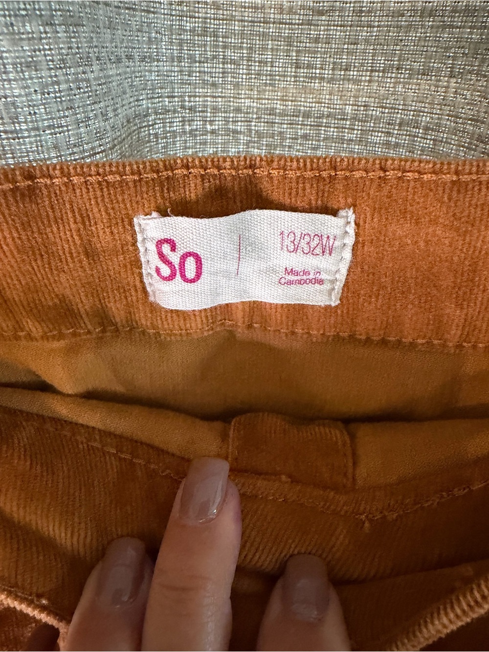 SO Rust Button-Front Cord Mini Skirt - Picture 3 of 4